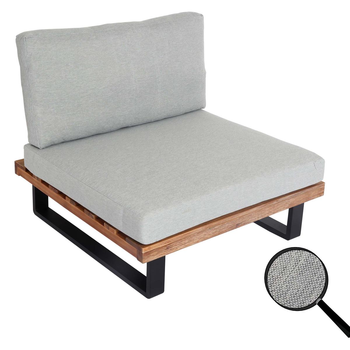 LOUNGE-SESSEL Schwarz, Braun, Hellgrau - Hellgrau/Schwarz, Holz (82/75/82cm) - MCW