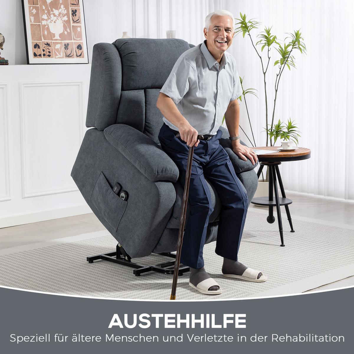 RELAXSESSEL Polyester Mehrschichtenplatte Dunkelgrau - Dunkelgrau, Textil (91/103/93cm) - HOMCOM