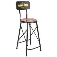 HOCKER aus Metall, rot, 46x40x100cm - Rot, Metall (46/100/40cm) - Wanderlust