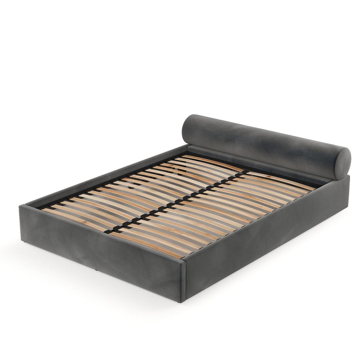 POLSTERBETT Solvo mit Stauraum 180/200 cm Anthrazit im Paros Stoff - Anthrazit/Schwarz, Holz/Holzwerkstoff (180/200cm) - AltaBeds