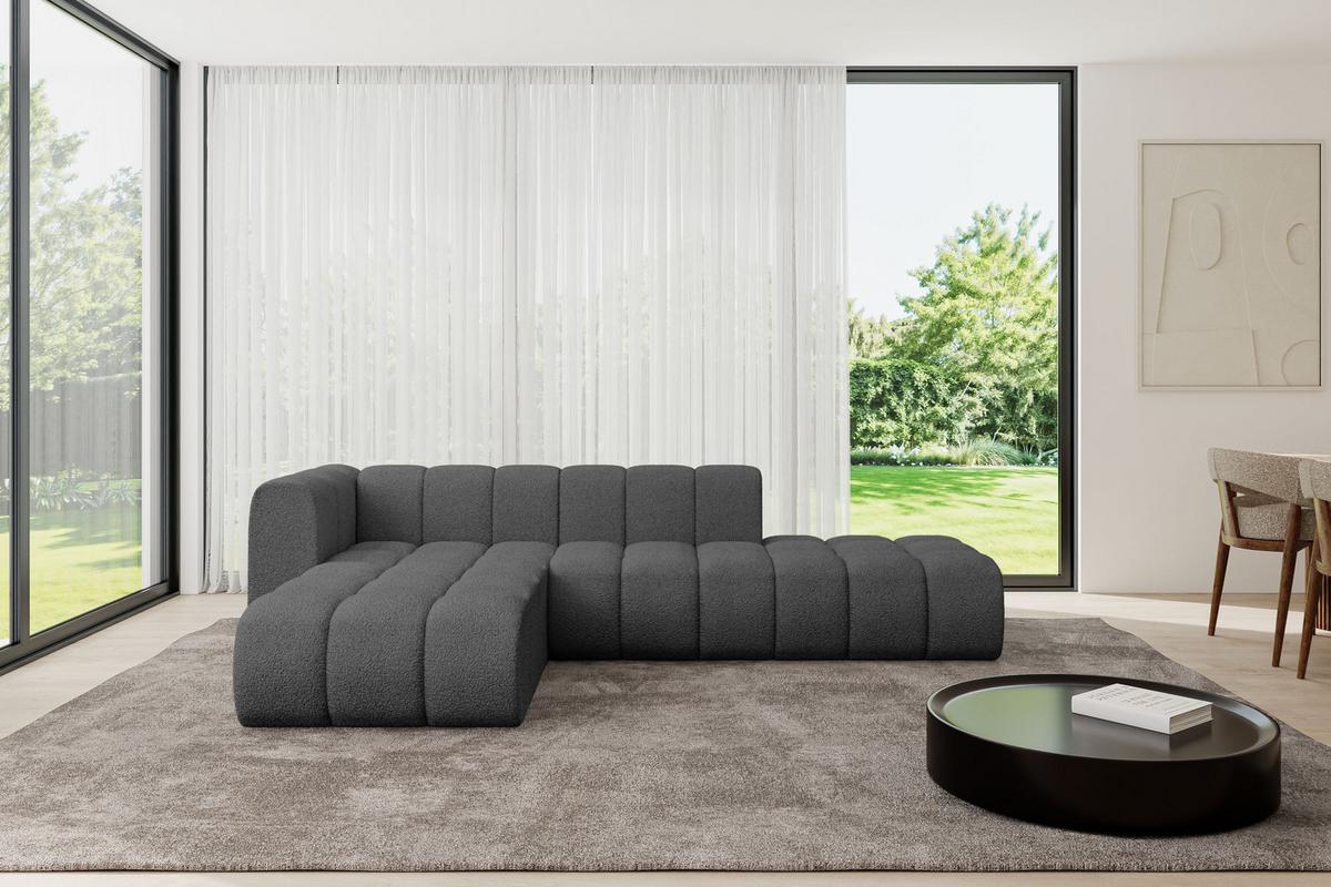 ECKSOFA modulares Sofa Zuvon-L1 - 296x177x70 cm Grau - Grau, Holzwerkstoff/Textil (296/177cm) - ALTDECOR