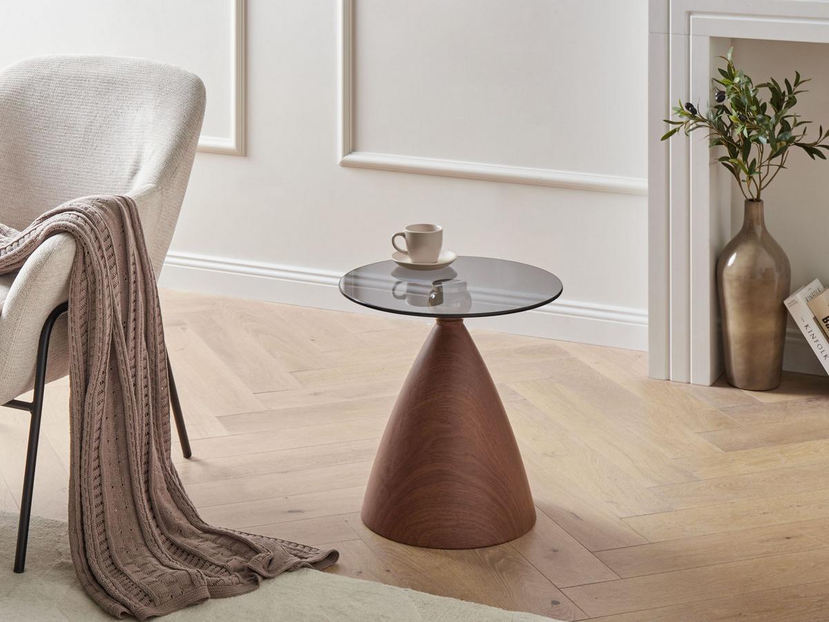 BEISTELLTISCH Sicherheitsglas Braun/Schwarz Corella - Braun, Metall (45/45/45cm) - Beliani