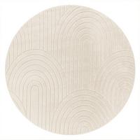 KURZFLORTEPPICH, mit Struktur, aus Polyester, Florhöhe 12 mm, Creme, Ø 120 cm - Beige, Textil (120/120cm) - KADIMA DESIGN