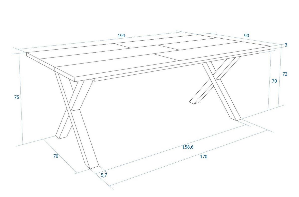 ESSTISCH, Dunkler Eiche, 194/90/74 cm - Dunkelbraun/Schwarz, Holzwerkstoff (194/90/74cm) - Skraut Home