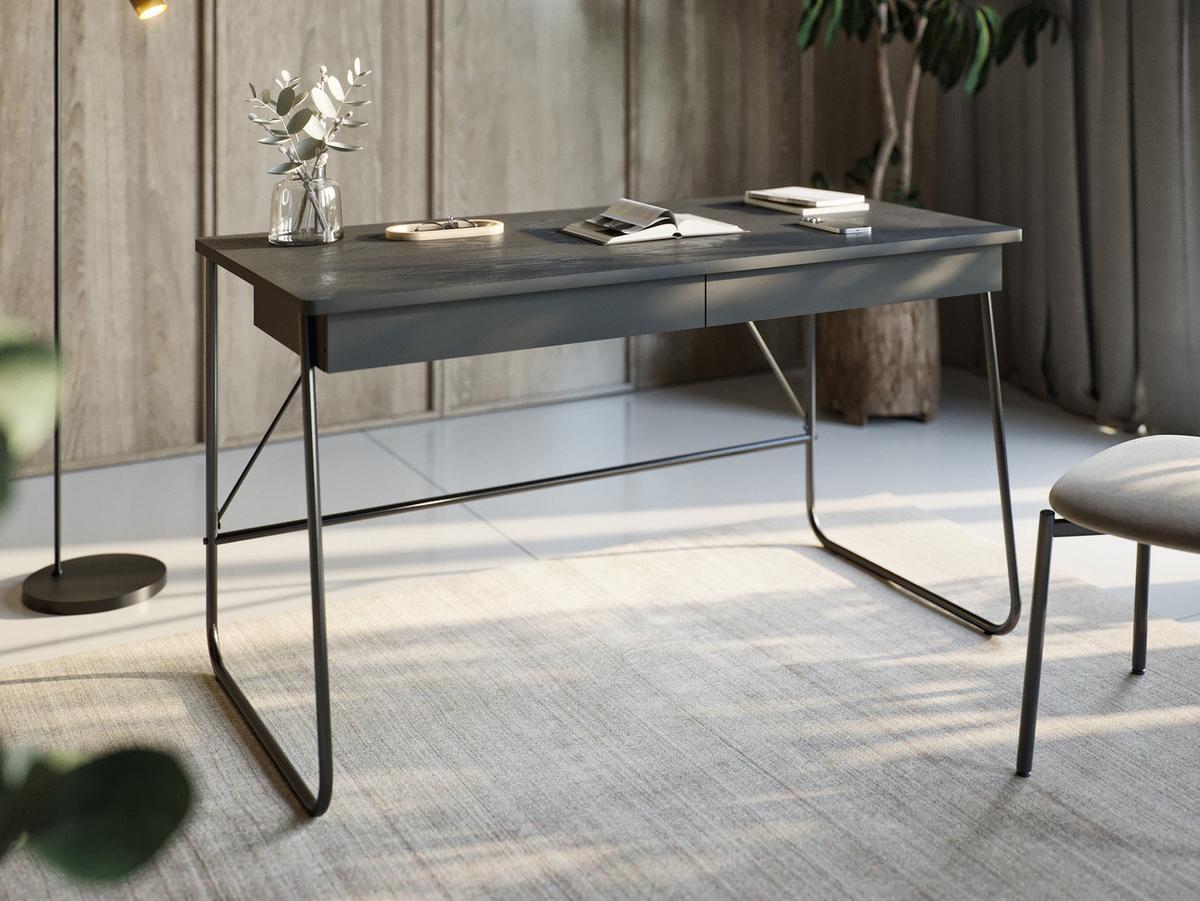SCHREIBTISCH Match 2S MB01 - Schwarz, Holzwerkstoff/Metall (135/67/77cm) - MIRJAN24