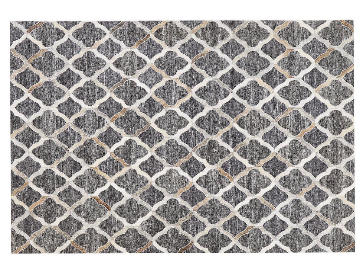 PATCHWORK-TEPPICH Rolunay 200/140 cm - Grau, Fell (140/200cm) - Beliani
