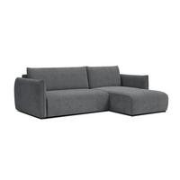 ECKSOFA TAUER 3-Sitzer links, dunkelgrau - Dunkelgrau/Schwarz, Holz/Textil (248/173cm) - Wozimo