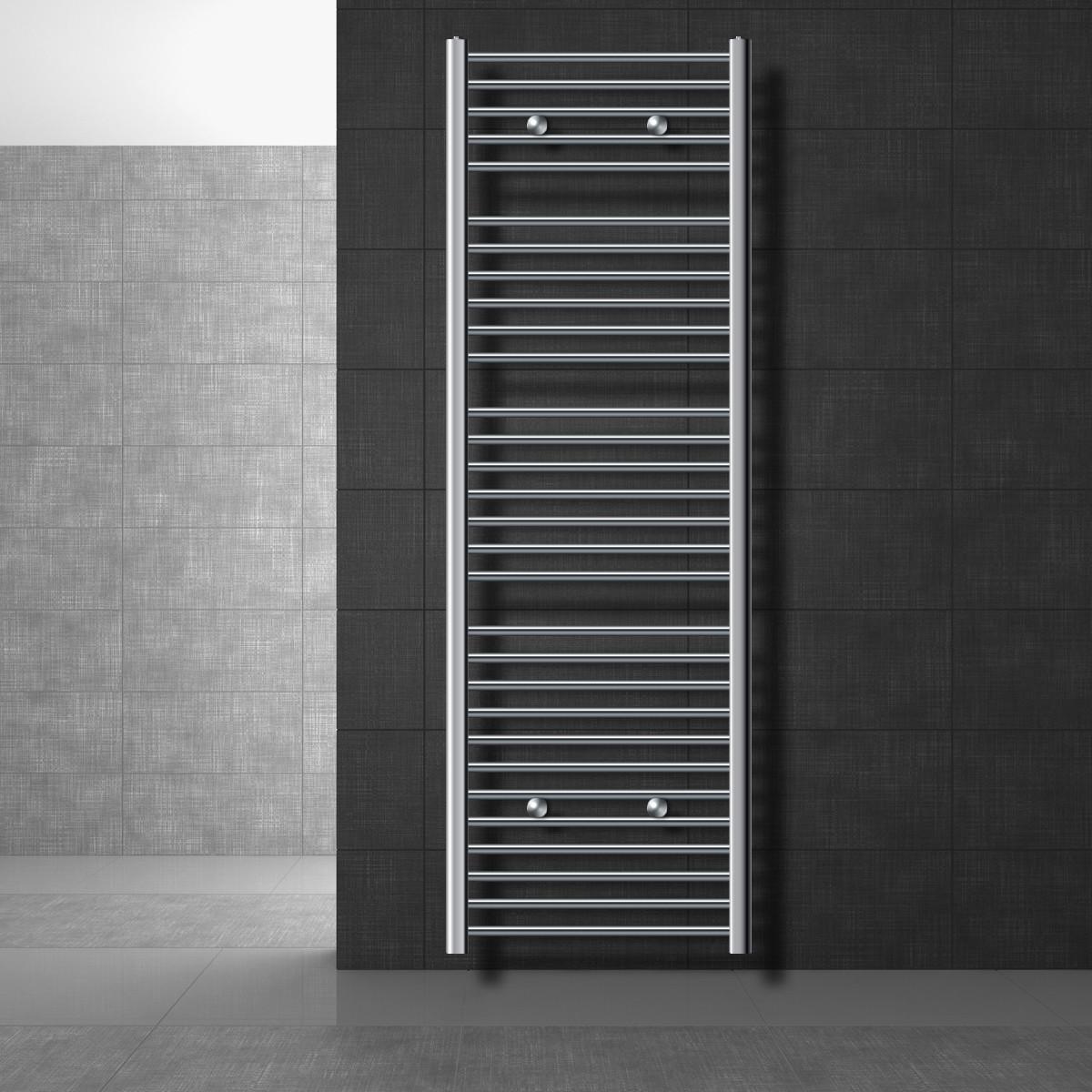 BADHEIZKÖRPER elektrisch Sahara 600x1800 mm Chrome gerade mit Heizstab 900W Digital - Chromfarben, Metall (60/180/3cm) - LuxeBath