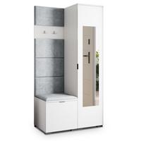 GARDEROBENSCHRANK VIRA 95/181/51 cm Modern Weiß - Hellgrau/Weiß, Holzwerkstoff (95/181/51cm) - MASSENO