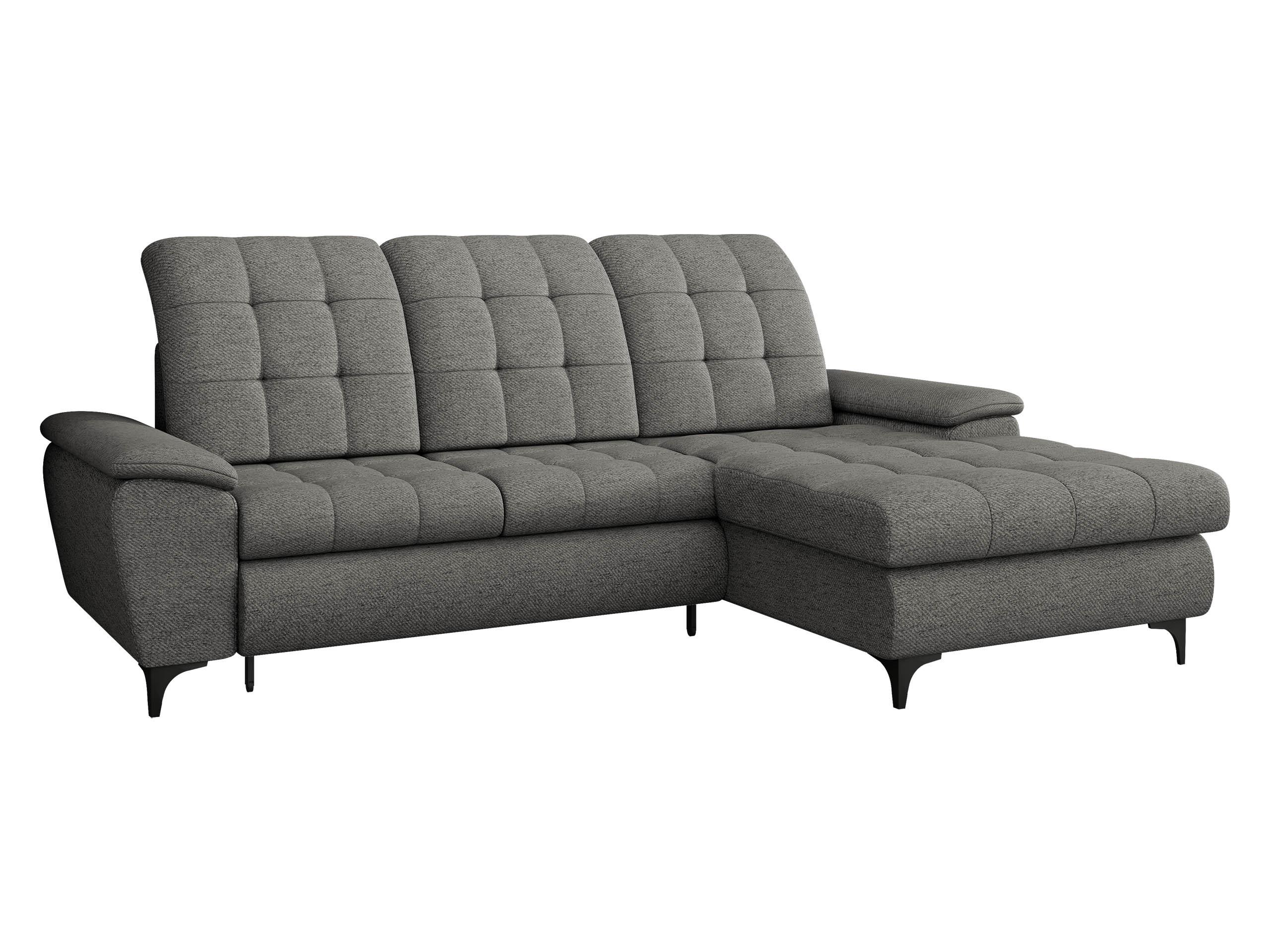 ECKSOFA Crystal, Seite: Rechts - Dunkelgrau/Schwarz, Holz/Textil (182/260cm) - MIRJAN24