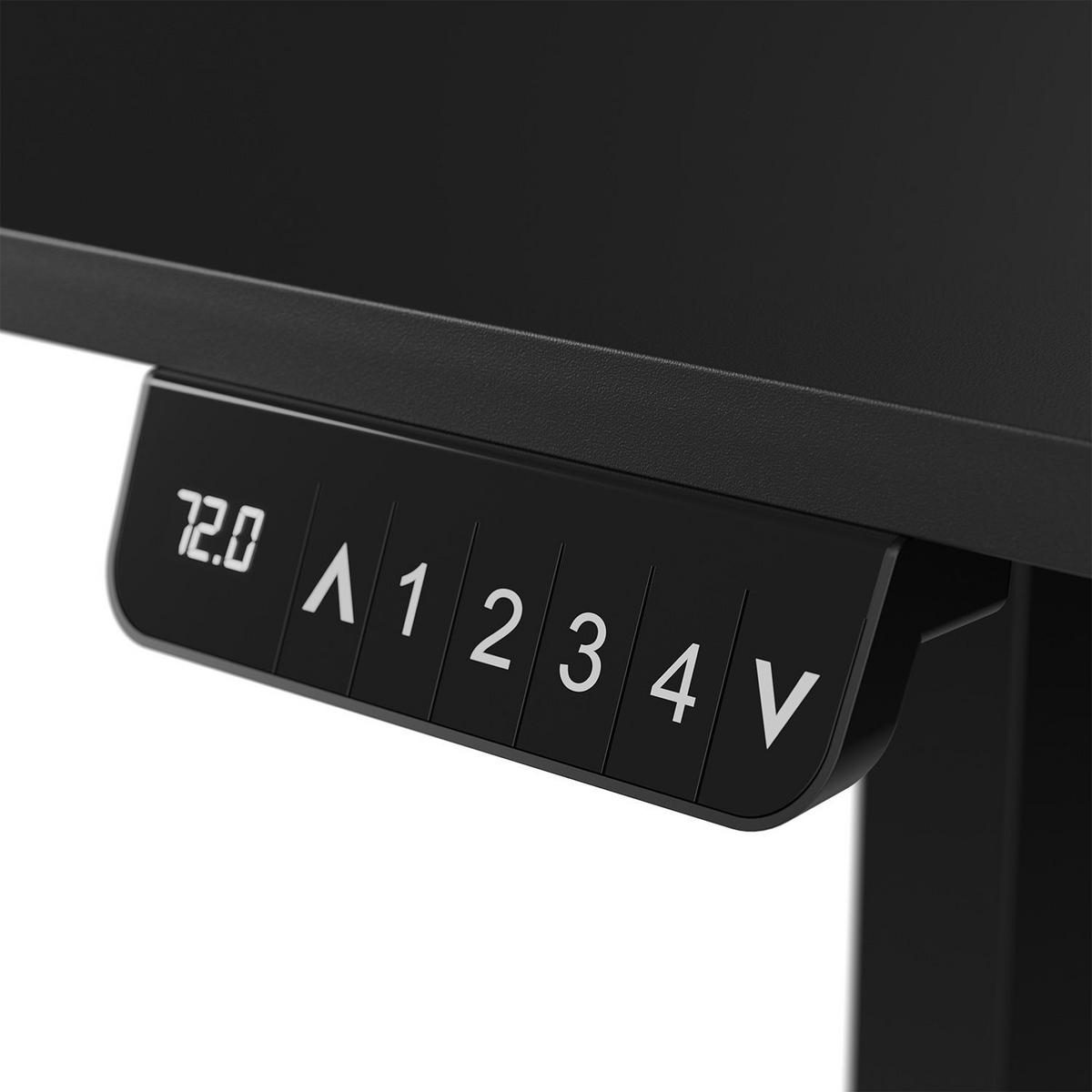 SCHREIBTISCH Office Stand schwarz 160x75 cm höhenverstellbar - Schwarz, Holz (60/160/117cm) - Juskys