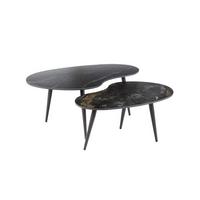COUCHTISCH PONTE 2ER SET Schwarz Keramik - Schwarz, Keramik/Metall (55/91/40cm) - KAWOLA
