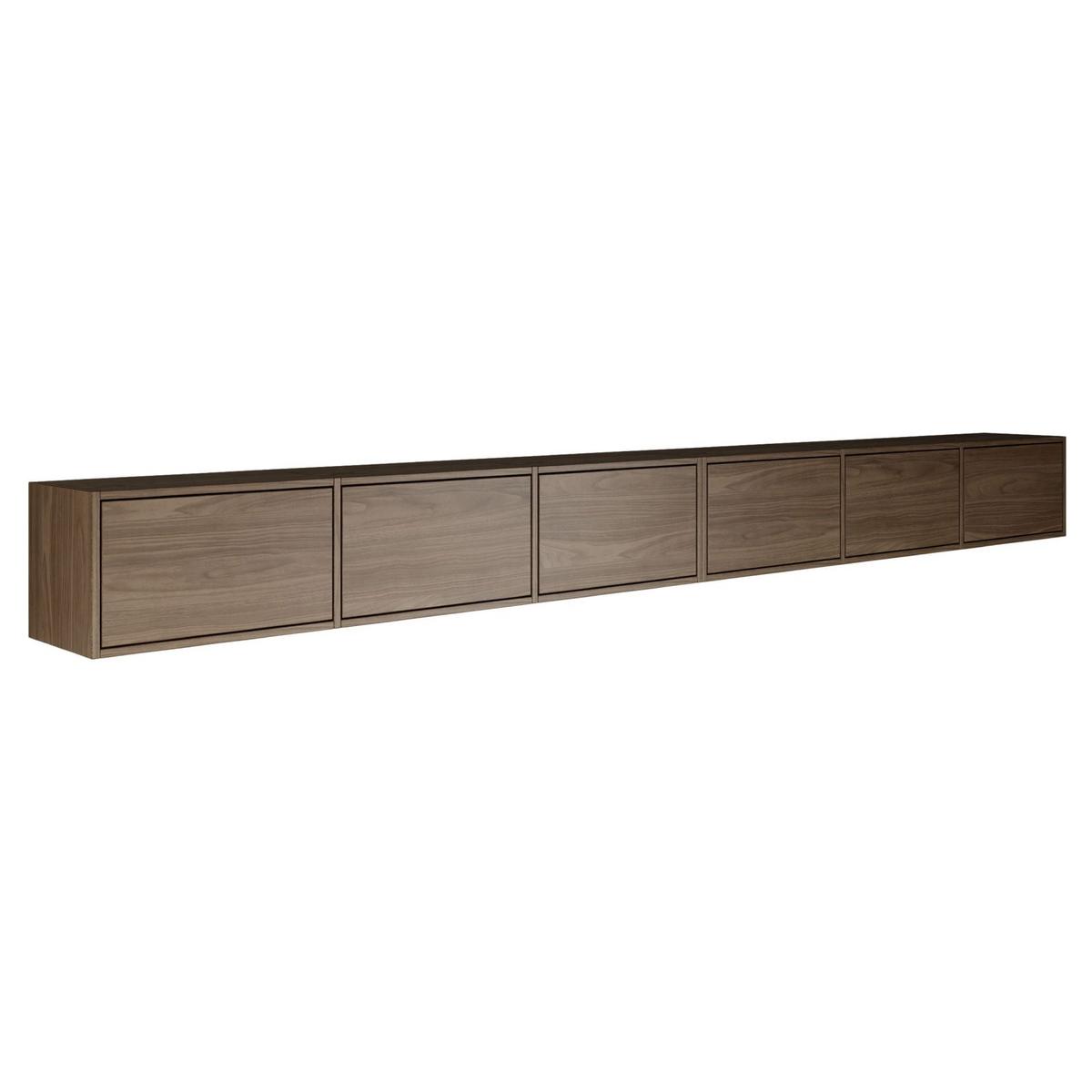 TV-LOWBOARD Framme hängend Walnussoptik Wisconsin 300/30/30 cm - Dunkelbraun, Holzwerkstoff (300.2/30/30cm) - Selsey
