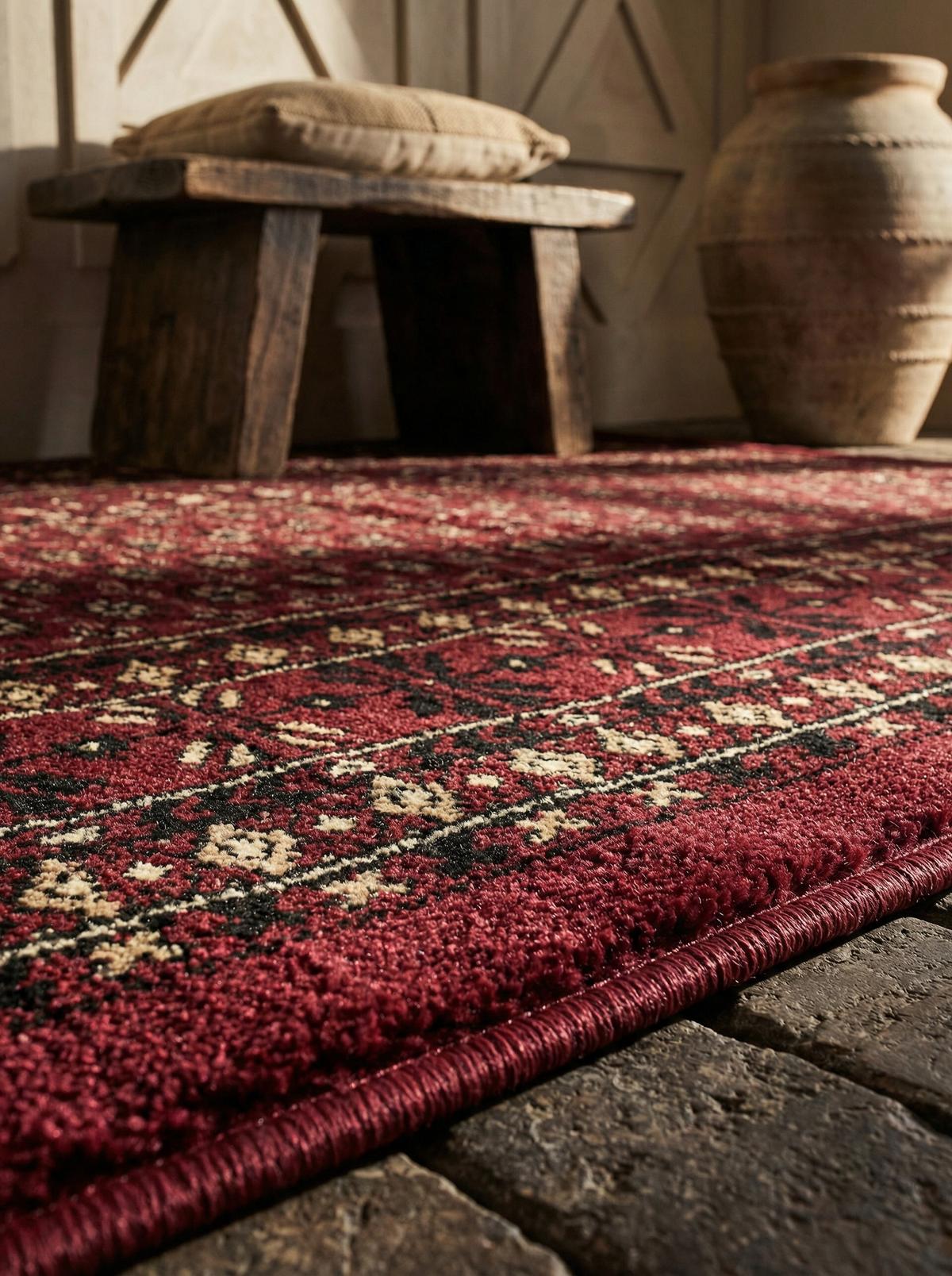 TEPPICH Kurzflor TANNHEIM in Rot, orientalisch, aus Polypropylen, Florhöhe 12 mm, 300 x 400 cm - Rot, Textil (400/300cm) - KADIMA DESIGN