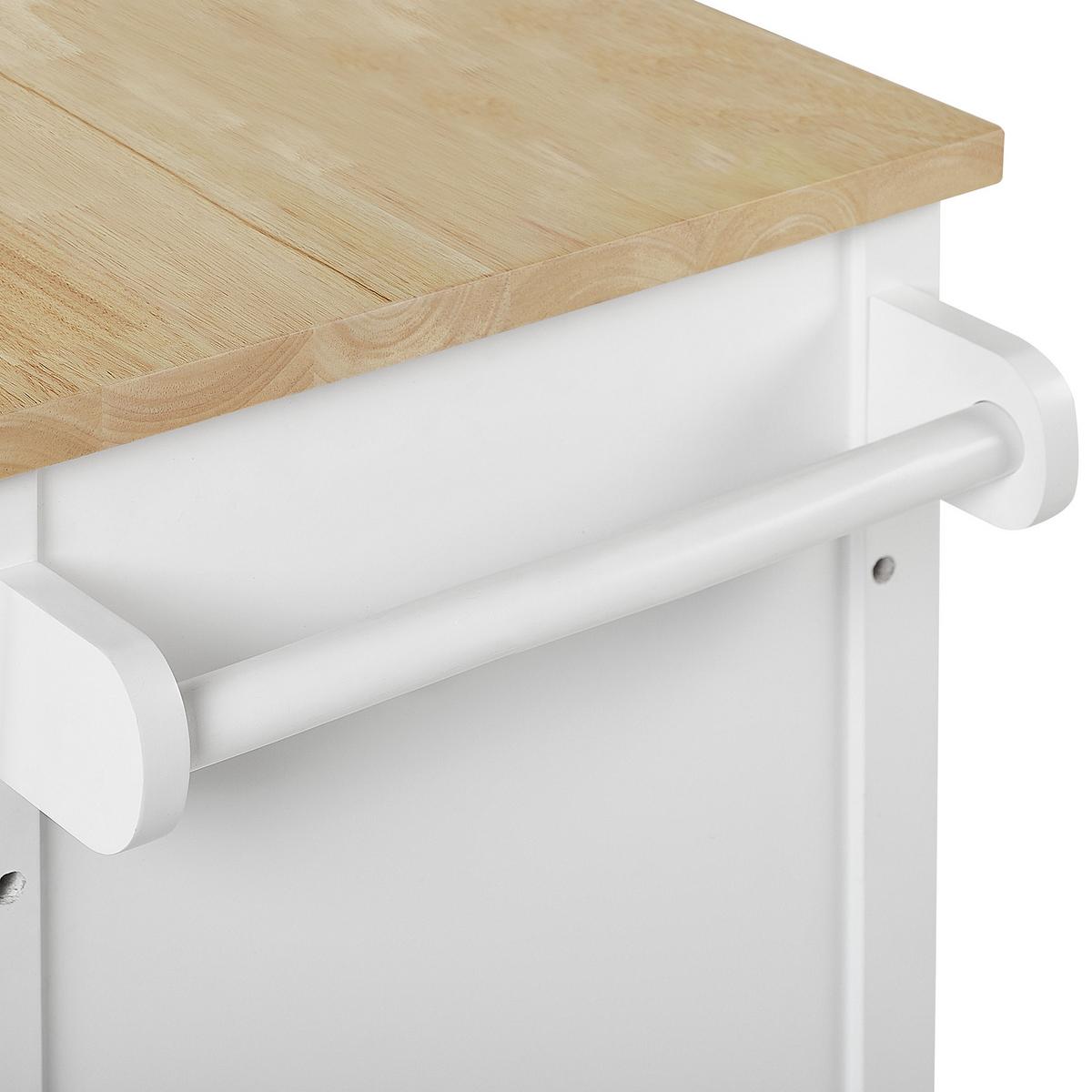 SERVIERWAGEN Weiß Genoa - Weiß/Braun, Holzwerkstoff (80/88/43cm) - Beliani