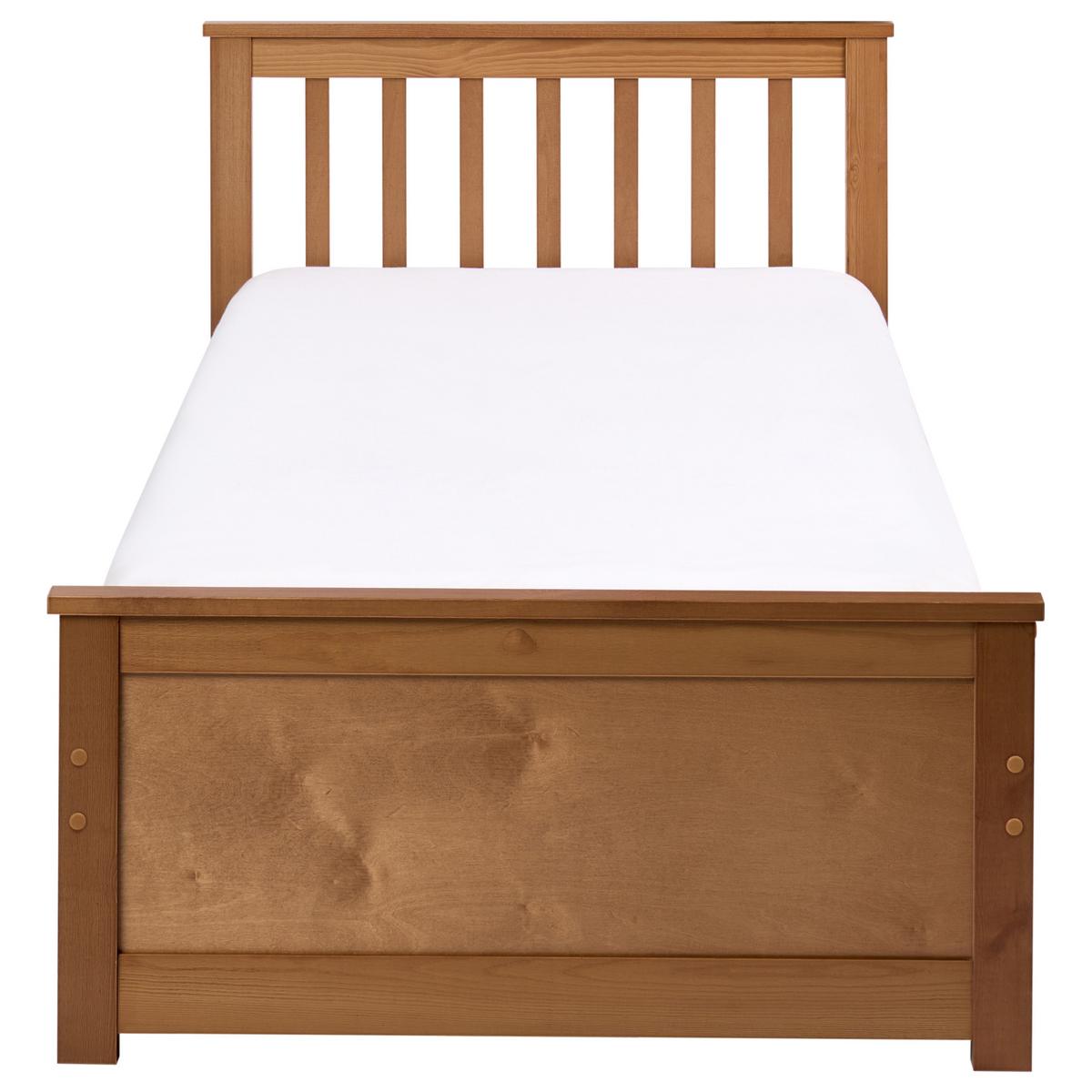 BETT mit Lattenrost 90/200 cm Kiefernholz Braun Olendon - Braun, Holz (90/200cm) - Beliani