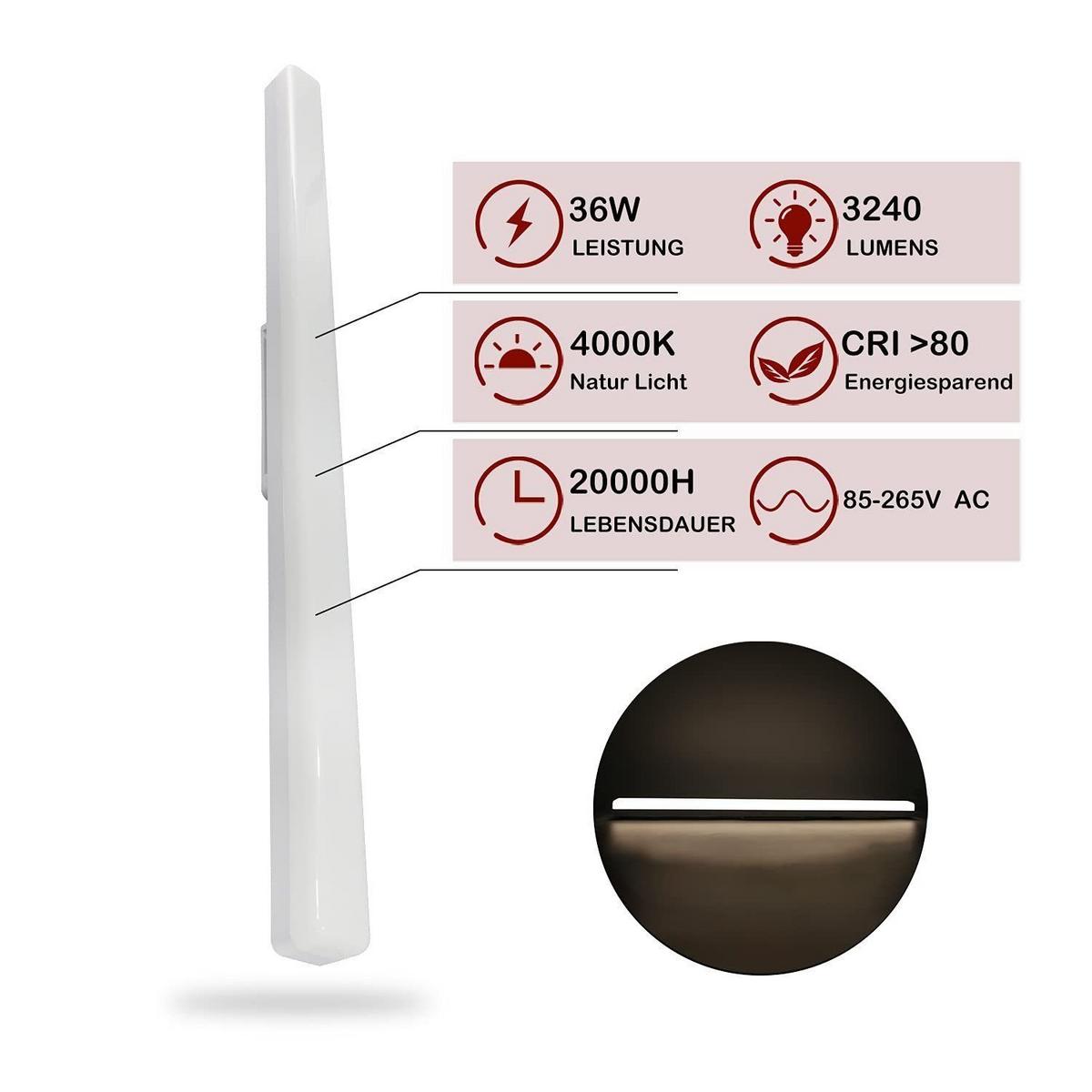 LED-DECKENLEUCHTE Diederich 90/4.5/5 cm - Weiß, Kunststoff (90/4.5/5cm) - Nettlife