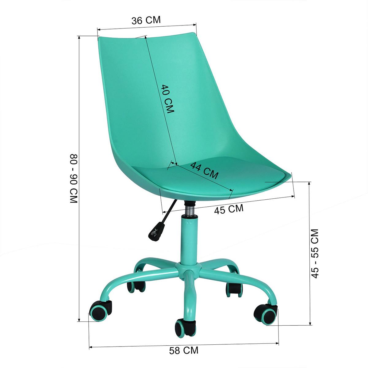DREHSTUHL Leder Kunststoff Grün - Grün, Kunststoff/Metall (38/85/39cm) - Urban Meuble