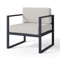 LOUNGESESSEL Dywilly Grau/Schwarz mit wasserabweisendem Stoff - Grau, Textil (69/72/65cm) - Selsey