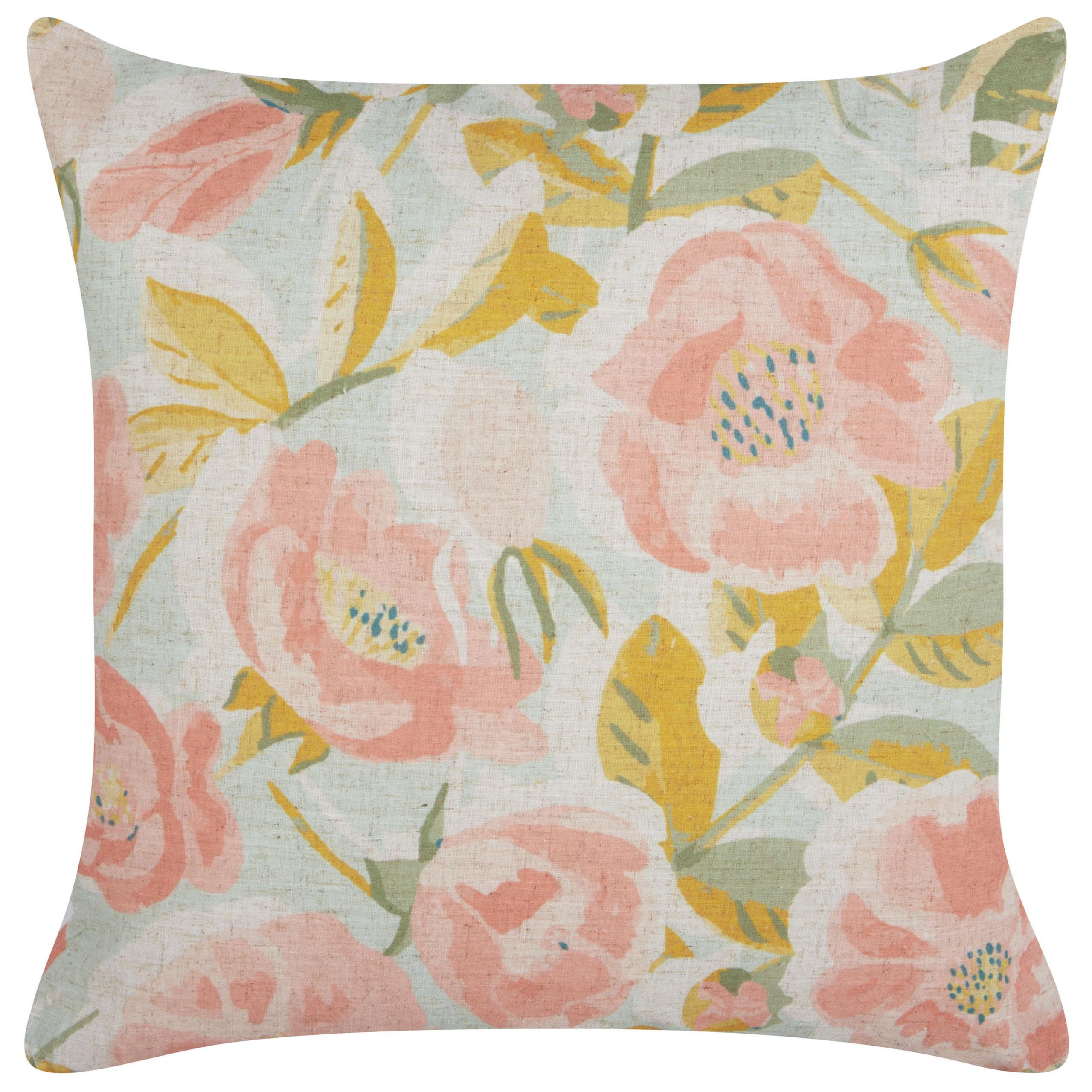 DEKOKISSEN Rosa 45/45 cm Zahriye - Blau/Pink, Textil (45/45cm) - Beliani