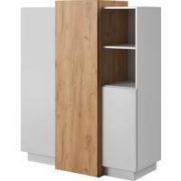 KOMMODE Grida in Eiche Craft Hellbraun, 110/134/45 cm - Weiß, Holzwerkstoff (110/133.5/45cm) - WFL GROUP