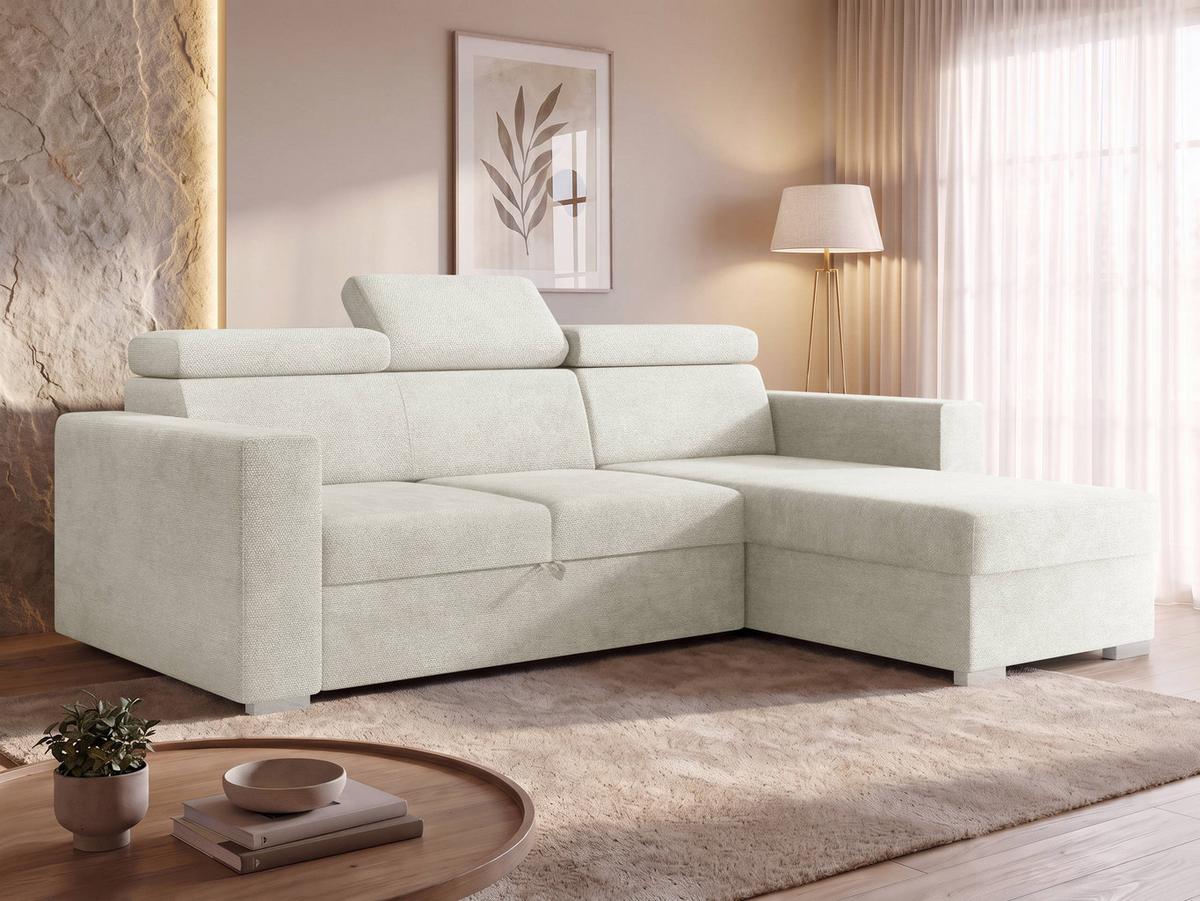 ECKSCHLAFSOFA Pedro 2rLC - Silberfarben/Naturfarben, Holz/Kunststoff (235/170cm) - MIRJAN24