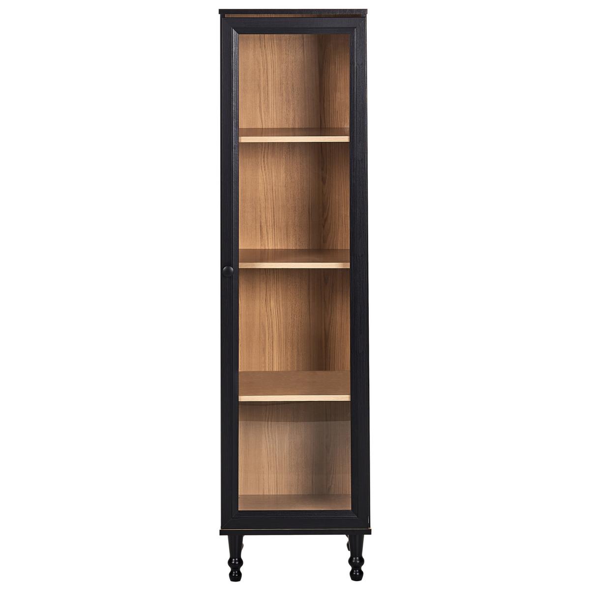 VITRINE mit Glastüren 40 cm Schwarz Tingledale - Schwarz, Holzwerkstoff (40/150/38cm) - Beliani