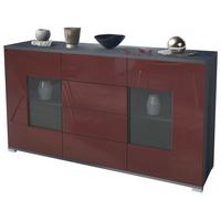 SIDEBOARD Grömitz Bordeaux Hochglanz - Bordeaux, Holzwerkstoff (138.5/75.5/35cm) - Vladon