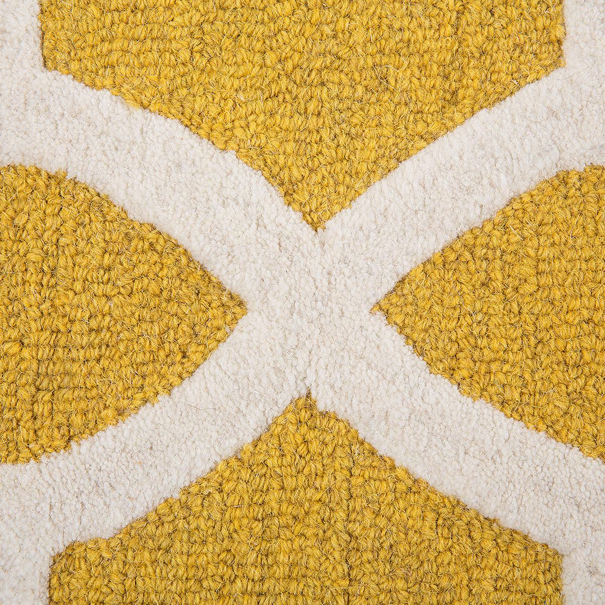 KURZFLOR-TEPPICH Silvan 200/140 cm - Gelb, Textil (140/200cm) - Beliani