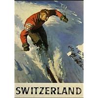 POSTER Europäische Berge Skifahren Schweiz A3 Rahmenlos - Klar, Papier (29.7/5/42cm) - Nacnic