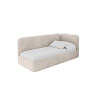 EINZELLBETT Jugendbett mit Bettkasten und Matratze H3/H4, Links - ELSY 80x200 Beige - Ecru, Holzwerkstoff/Textil (80/200cm) - ALTDECOR