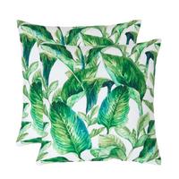 OUTDOOR-KISSEN 2er-Set 45/45 cm – Bananenblätter - Grün, Textil (45/45cm) - Homescapes