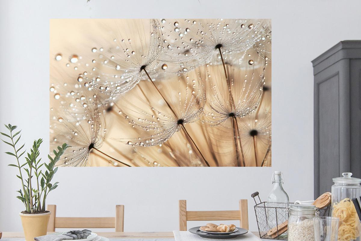 WANDTATTOO Löwenzahn - Abstrakt - Natur - Beige Wandsticker 120x80 cm - Braun, Kunststoff (120/80/0.1cm) - MuchoWow