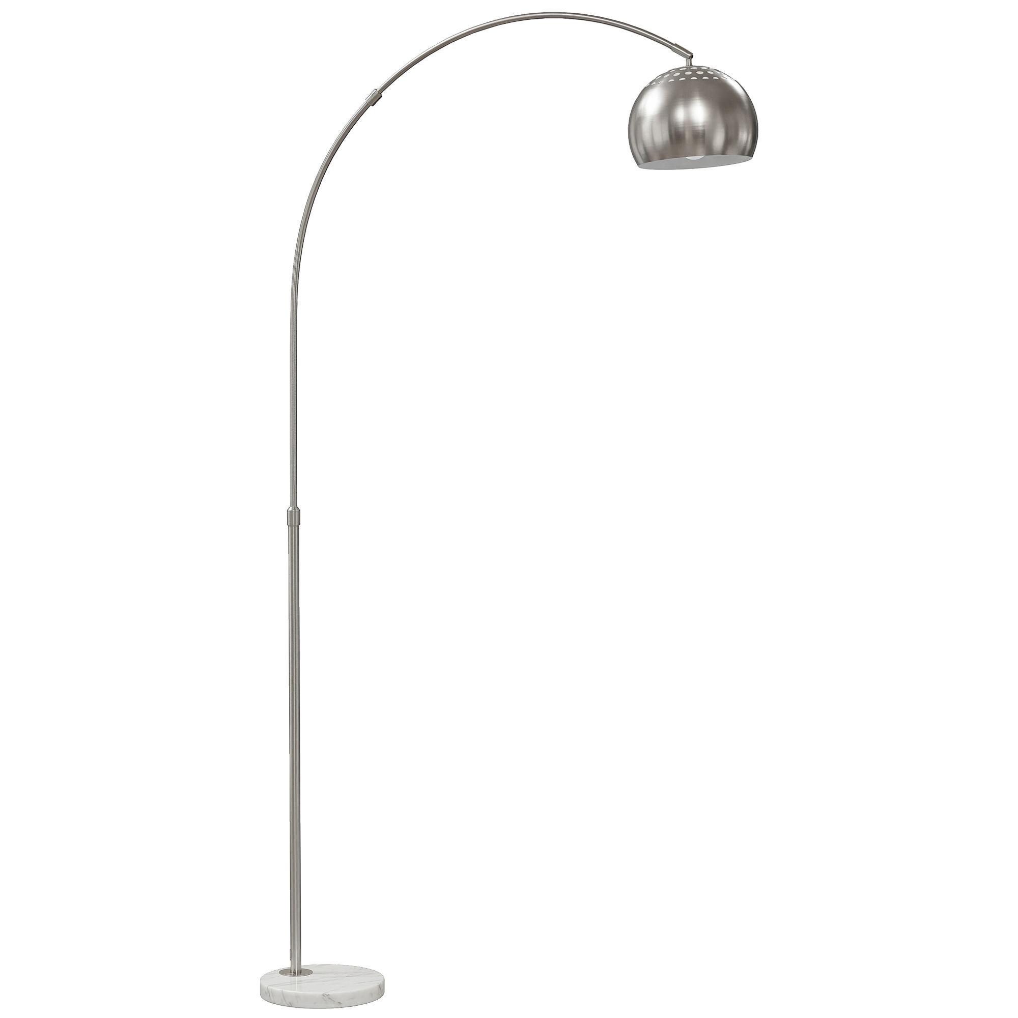 STEHLAMPE Metall Marmor Silber - Silberfarben, Metall (26/100/167cm) - HOMCOM