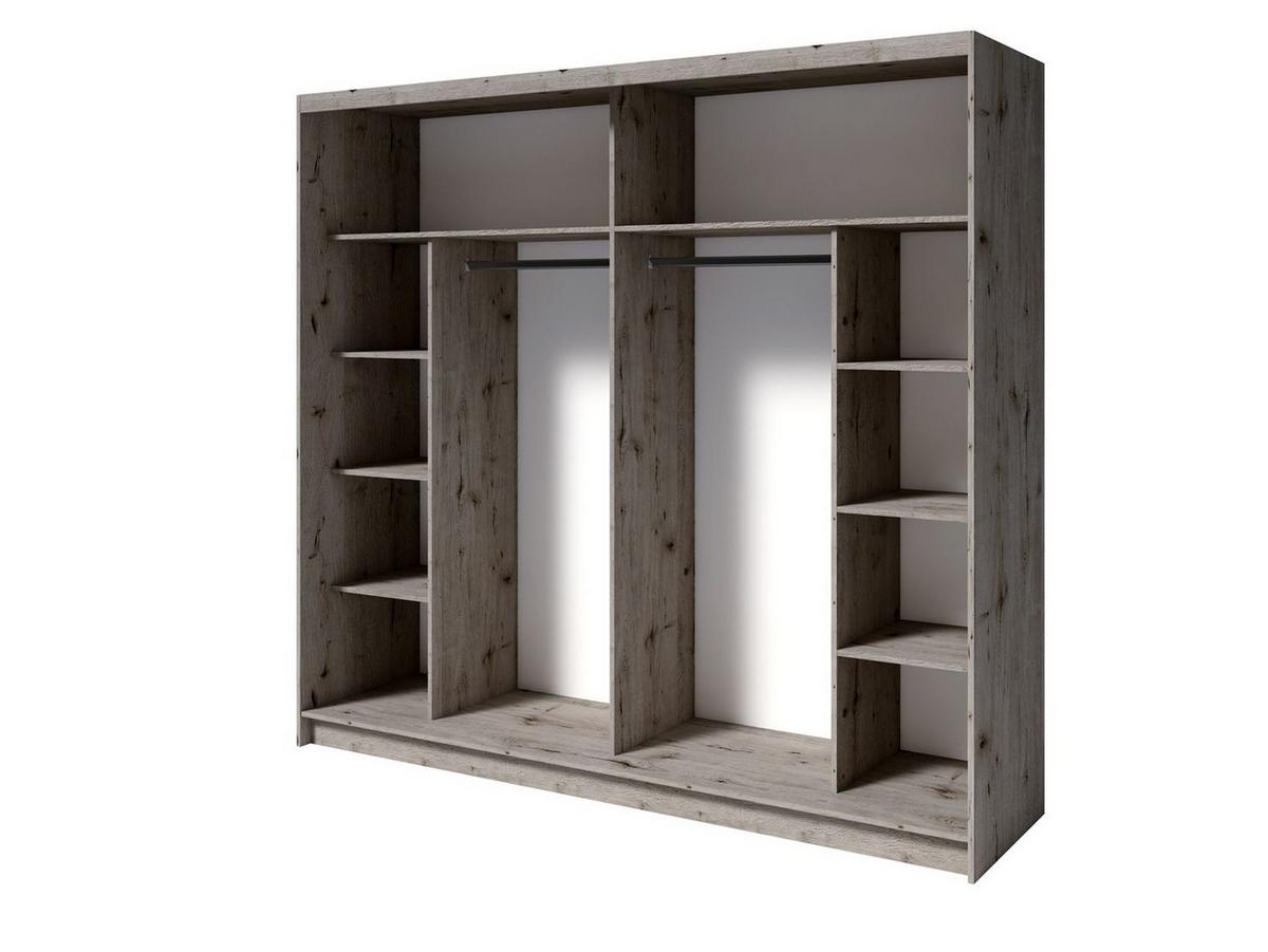 KLEIDERSCHRANK Wellington Eiche 230/215/62 - Eichefarben/Graphitfarben, Holzwerkstoff (230/215/62cm) - RAUMHIRSCH FURNITURE