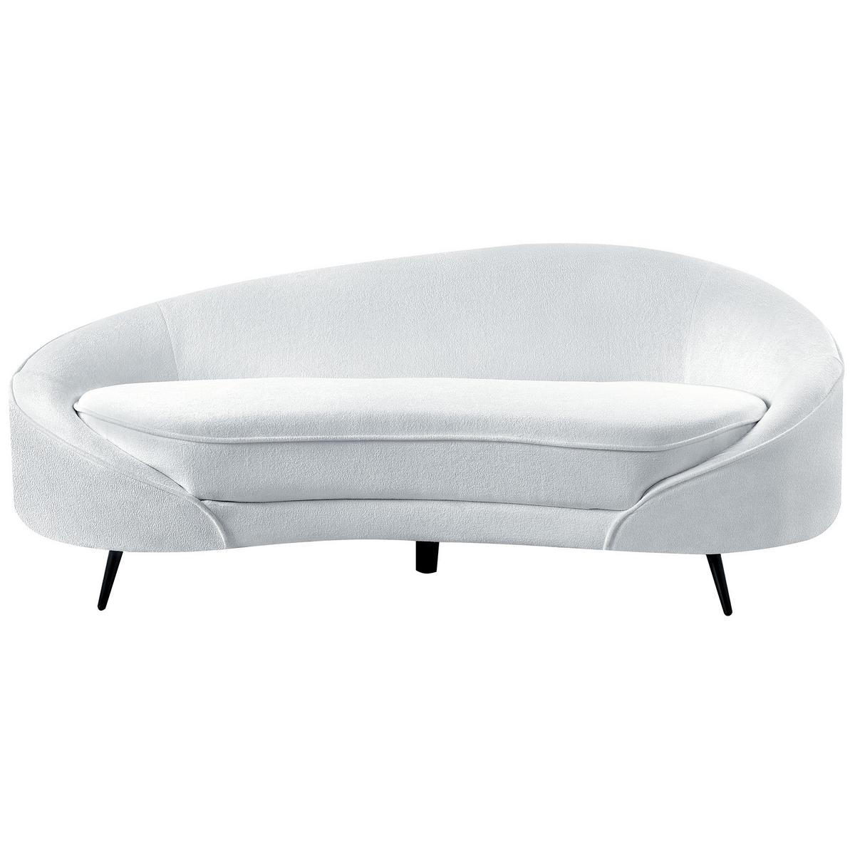 3-SITZER-SOFA Bouclé weiß/schwarz Savar - Schwarz/Weiß, Textil (183/69/84cm) - Beliani