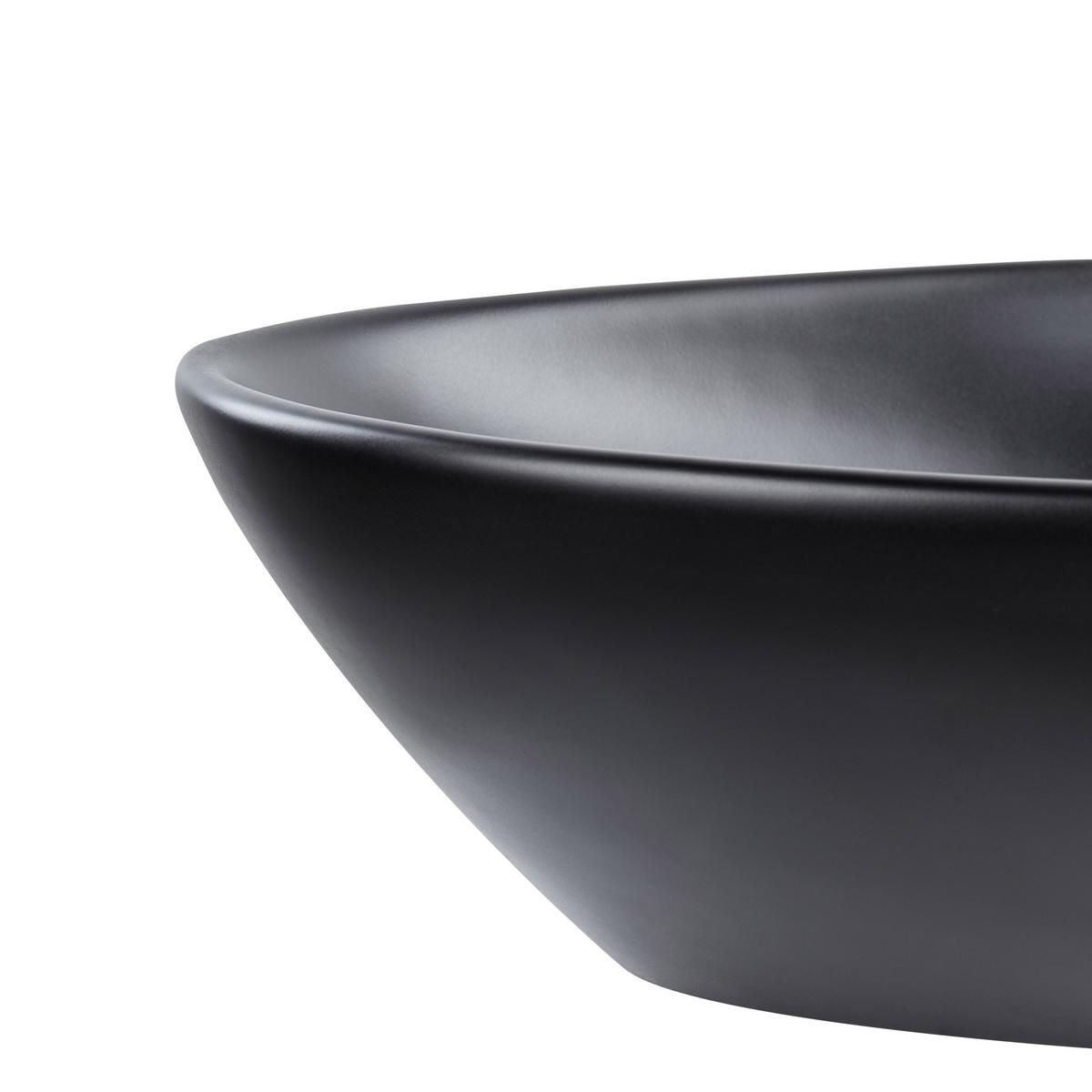 AUFSATZWASCHBECKEN Schwarz 60/39 cm Keramik Tirig - Schwarz, Keramik (60/14/39cm) - Beliani