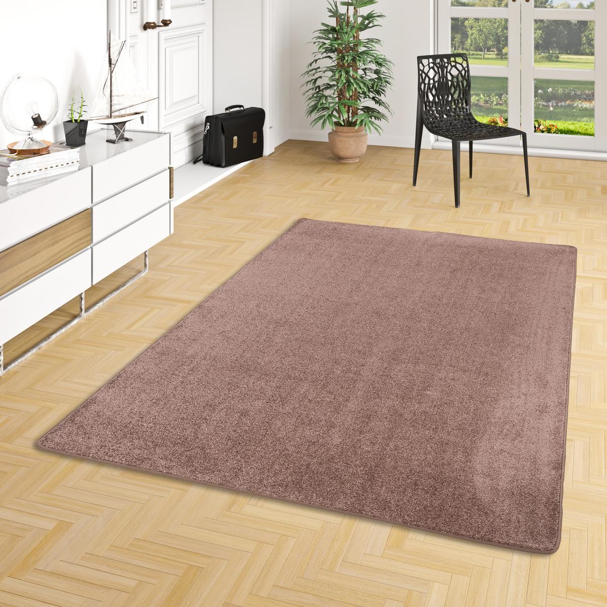 HOCHFLOR VELOURS TEPPICH LUNA - Mokka, Textil (100/100cm) - Snapstyle