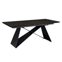 ESSTISCH Ausziehbar Keramik Glas Marmoroptik Rechteckig Groß, Schwarz 180x95x78 cm - Schwarz, Keramik/Metall (95/180/78cm) - KADIMA DESIGN