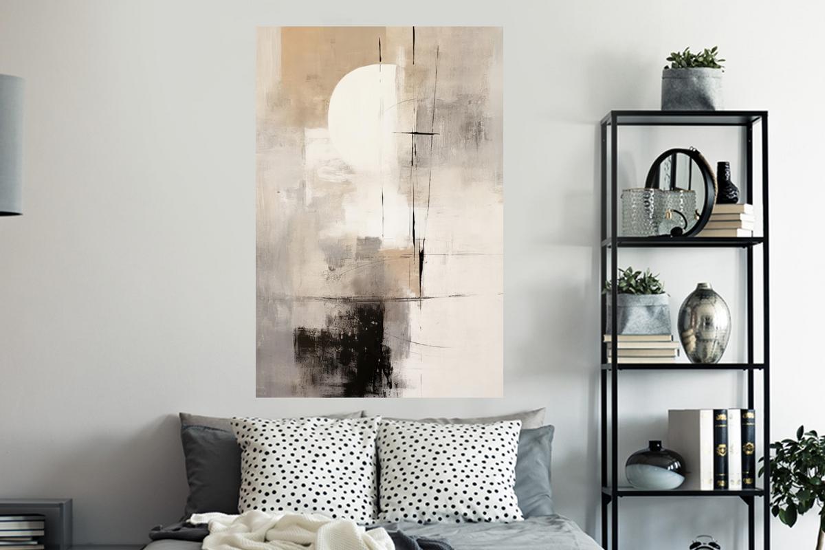 WANDTATTOO Abstrakt - Kunst - Grau Wandaufkleber 80x120 cm - Hellgrau, Kunststoff (80/120/0.1cm) - MuchoWow