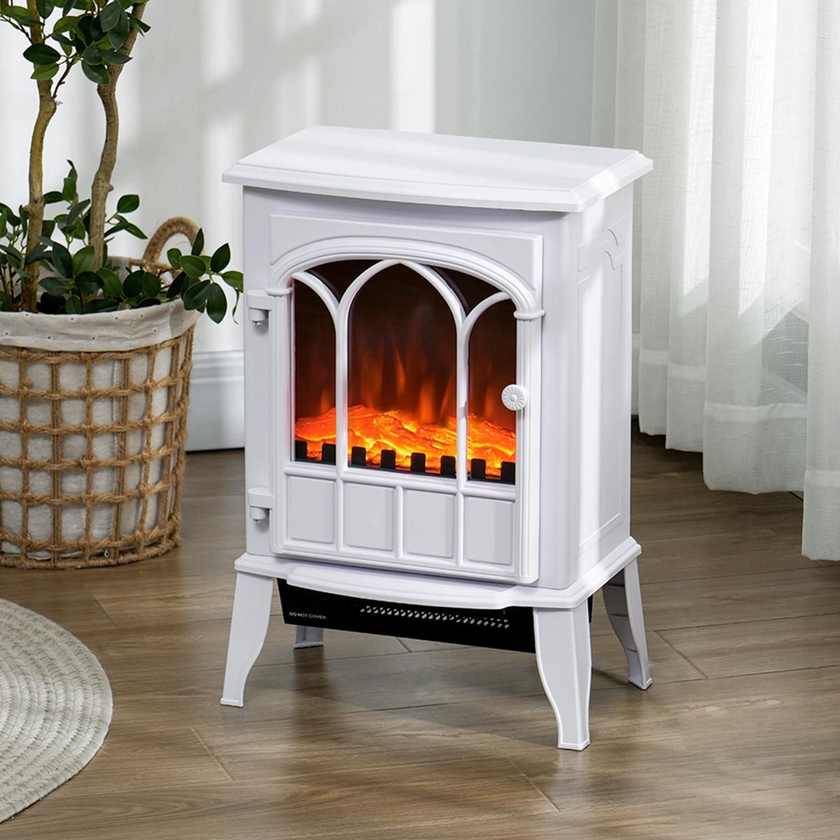 ELEKTROKAMIN Eisen Kunststoff Weiß - Weiß, Metall (23/56.5/39cm) - HOMCOM