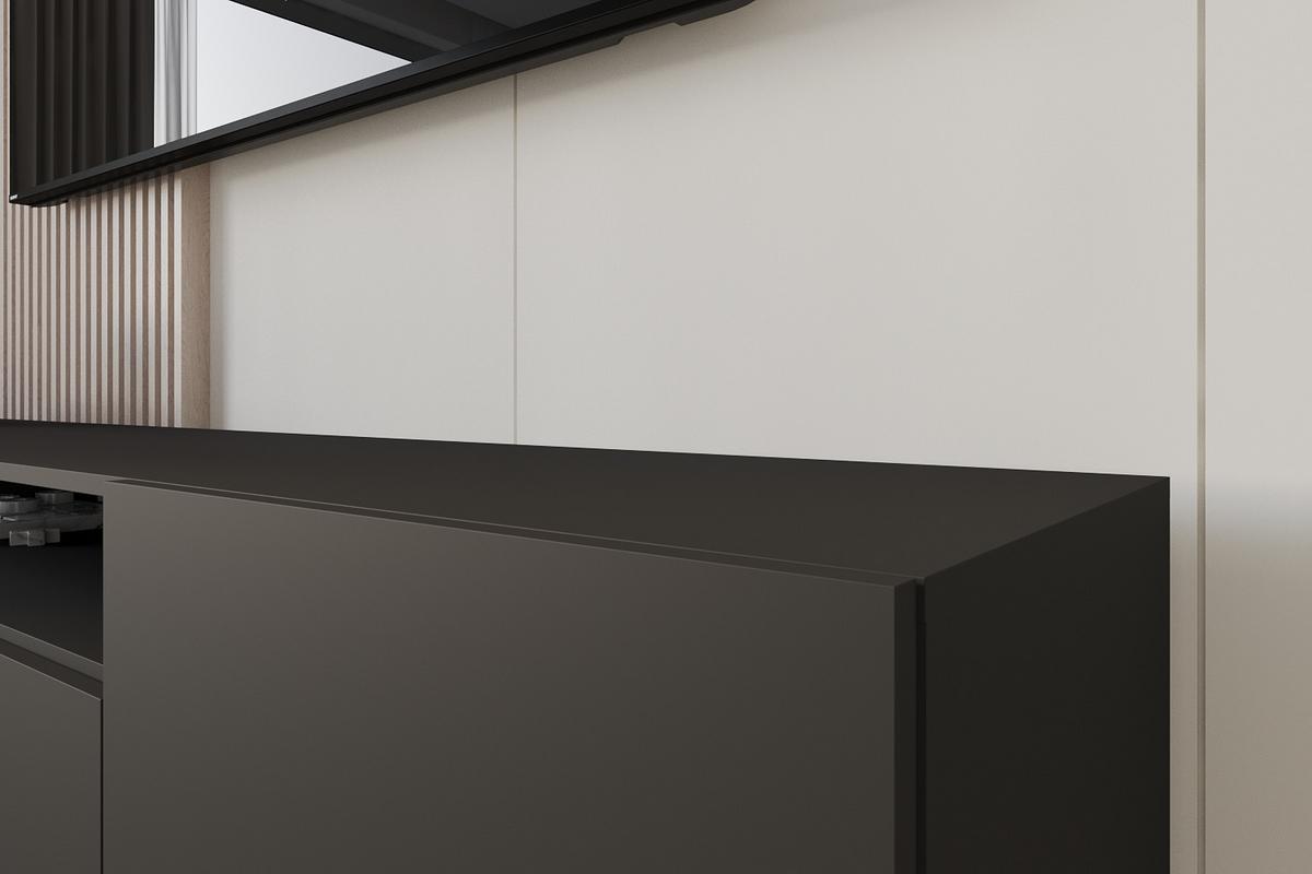 LOWBOARD ELIO-W 200x40x41 cm - Schwarz - Schwarz, Holzwerkstoff (200/40/41cm) - ALTDECOR