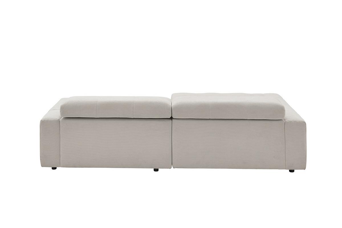 ECKSOFA RENO Silber Cord - Silberfarben/Schwarz, Kunststoff/Textil (258/217cm) - KAWOLA