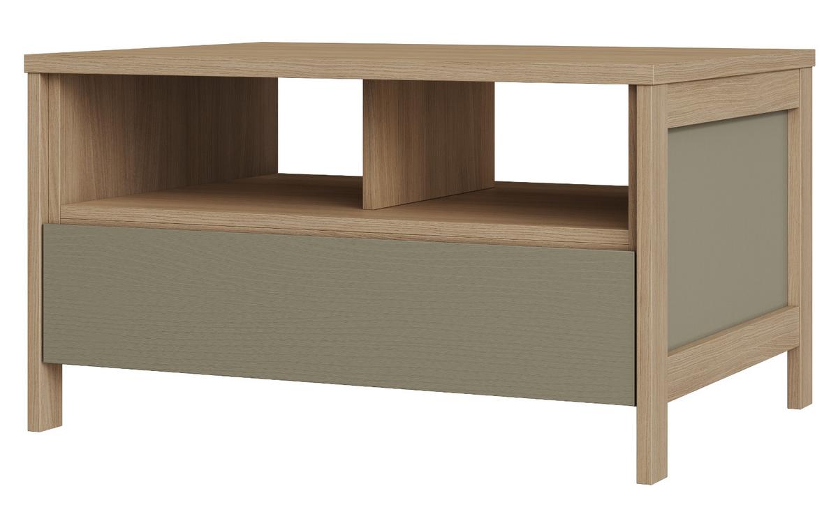COUCHTISCH Salbei, Eiche, Beistelltisch skandinavisch 80 x 60 cm, Soft-Close - Salbeigrün/Eichefarben, Holzwerkstoff/Metall (46/60/80cm) - Furn.Design