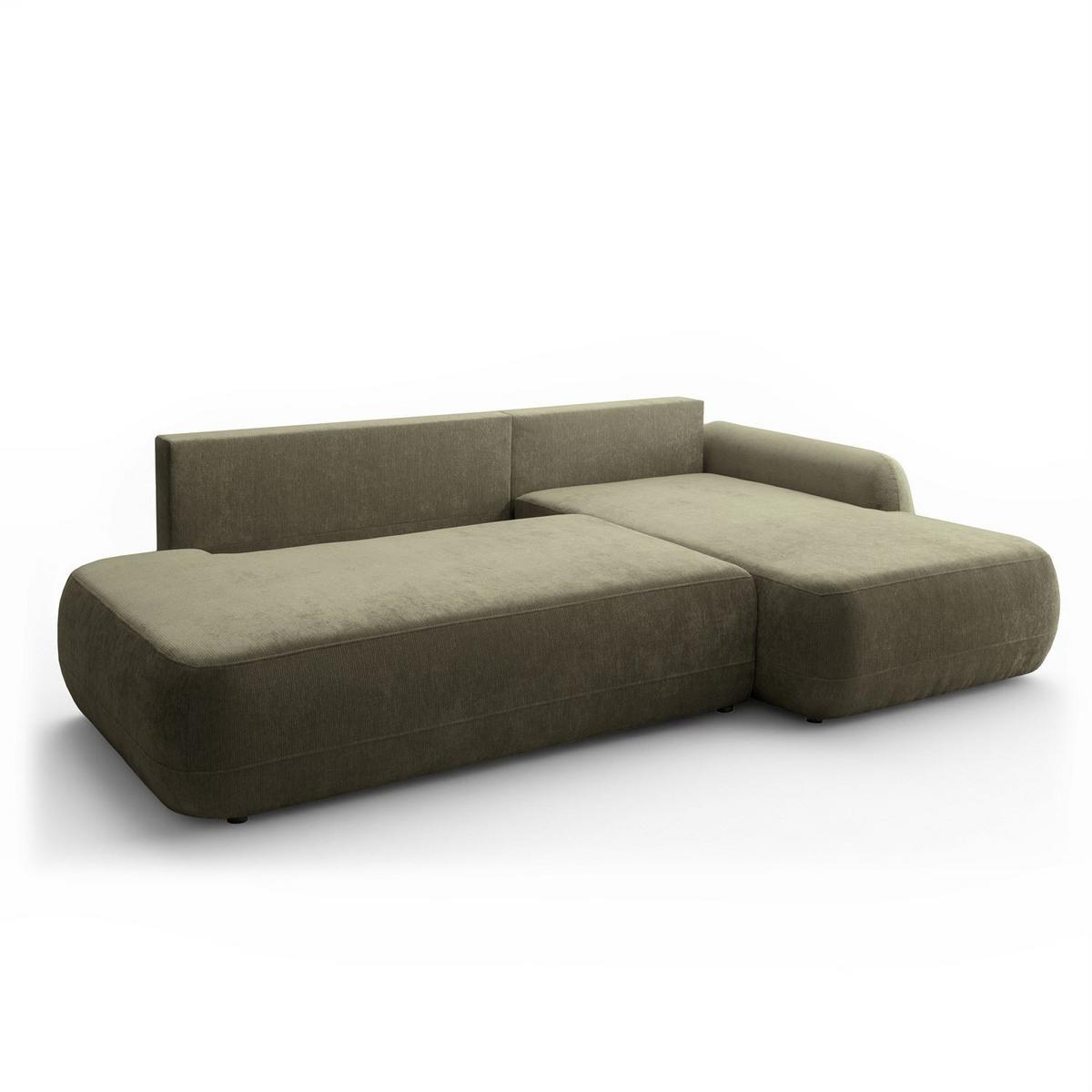 ECKSOFA GOYA mit Schlaffunktion und Bettkasten, Rechte, Perfect Harmony 39 - Waldgrün, Textil (302/184cm) - Lookway
