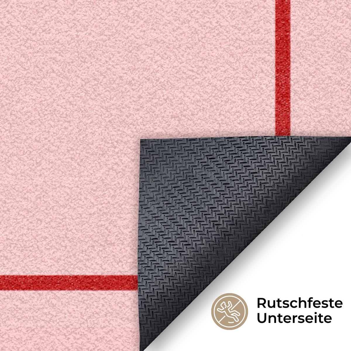 FUSSMATTE Willkommen - Schleife - Rosa Fußabtreter 180x120 cm - Rosa, Kunststoff (180/0.4cm) - MuchoWow