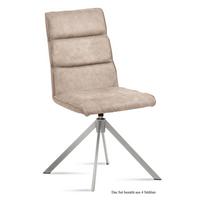 ESSZIMMERSTUHL drehbar (4er-Set) Dulcea 47x92x60 Edelstahl/Natur - Edelstahlfarben/Naturfarben, Kunststoff (60/92/47cm) - 58aufmkessel