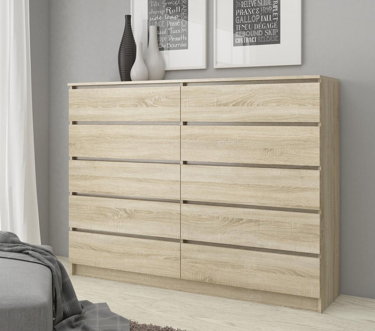 KOMMODE Eiche Sonoma 121/160/40 - Sonoma Eiche, Holzwerkstoff (160/121/40cm) - RAUMHIRSCH FURNITURE