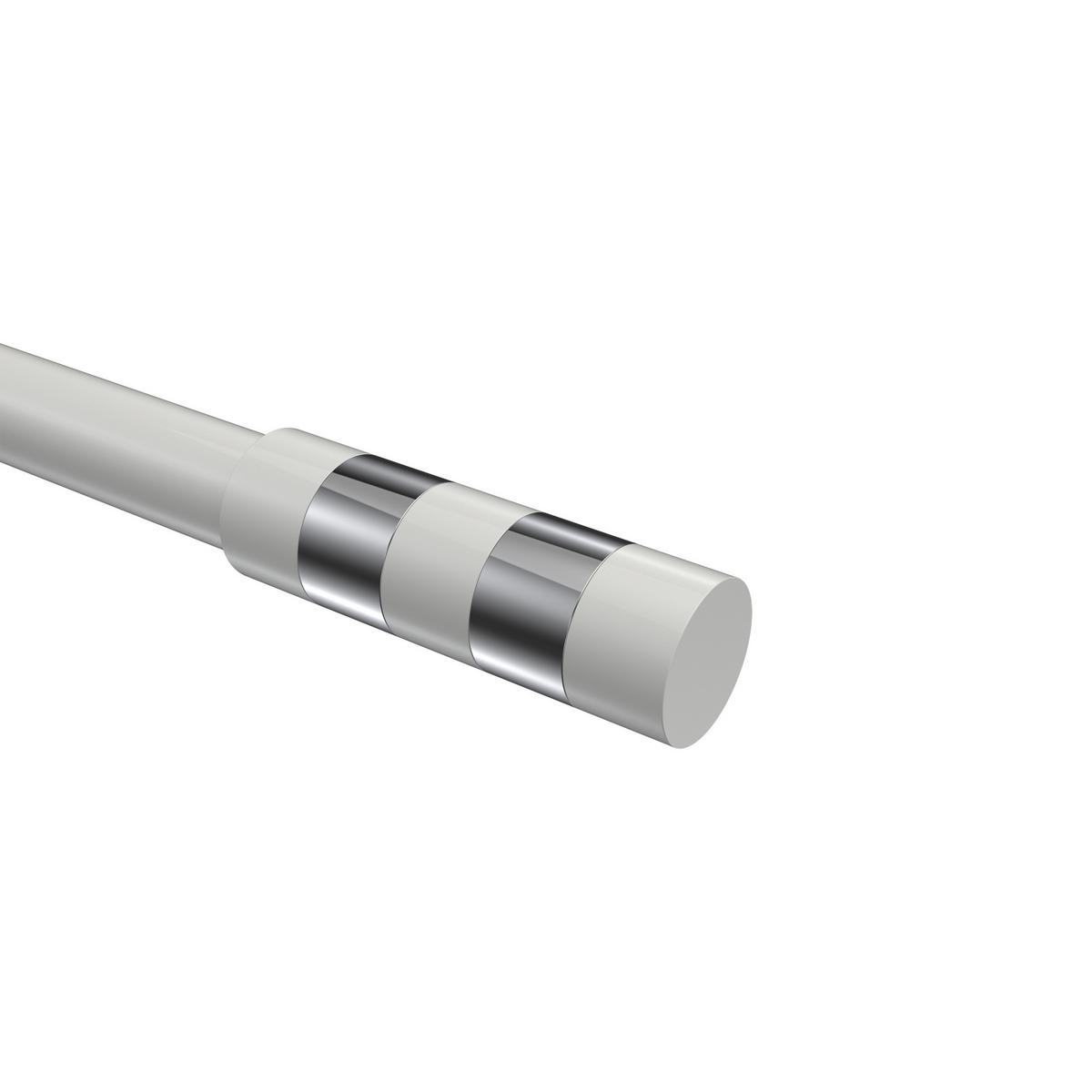 ENDSTÜCKE FÜR GARDINENSTANGEN 20 mm Ø, Mavell Weiß/Chrom, Packung 2 Stück - Chromfarben/Weiß, Metall (8.2/2.6/2.6cm) - INTERDECO