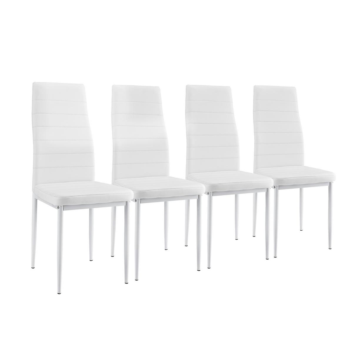 TISCHGRUPPE Jørpeland - Weiß, Holzwerkstoff/Textil (120/75/60cm) - [en.casa]